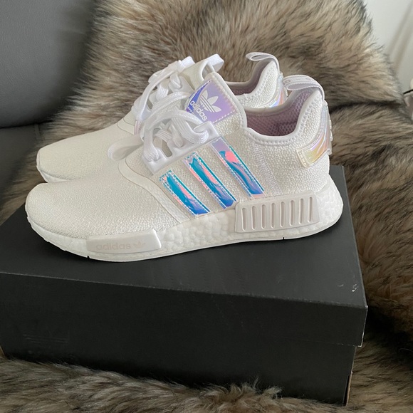 ADIDAS WHITE IRIDESCENT WOMENS SHOES - Picture 2 of 10